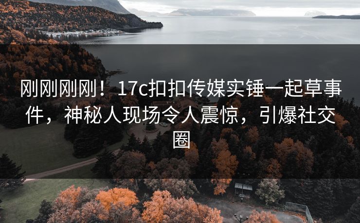 刚刚刚刚！17c扣扣传媒实锤一起草事件，神秘人现场令人震惊，引爆社交圈