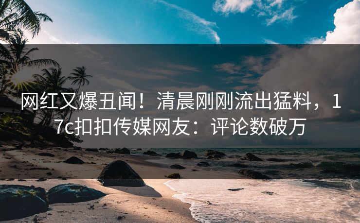 网红又爆丑闻！清晨刚刚流出猛料，17c扣扣传媒网友：评论数破万