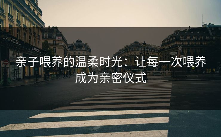 亲子喂养的温柔时光：让每一次喂养成为亲密仪式