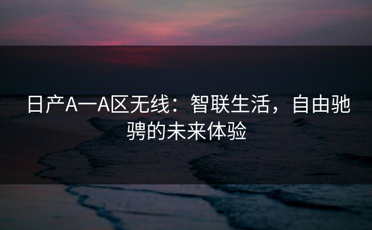 日产A一A区无线：智联生活，自由驰骋的未来体验