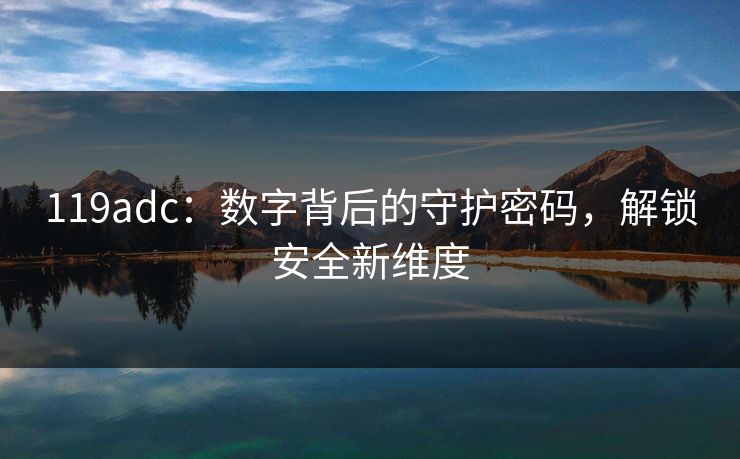119adc：数字背后的守护密码，解锁安全新维度